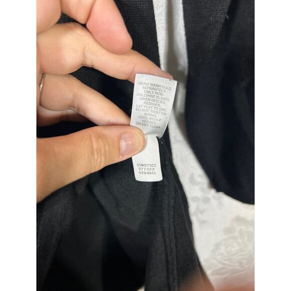 J Jill Sweater XL PETITE Black Studded Sparkle Wool Blend Long Raglan - Picture 9 of 11